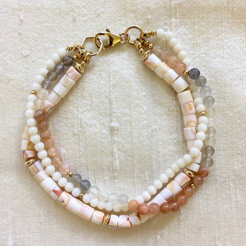 Terra Bracelet - Bahama Baby (moonstone & coral)