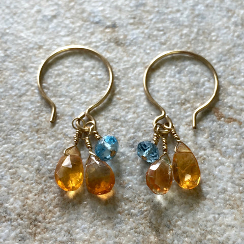 Eternal Flame Earrings (citrine & topaz)