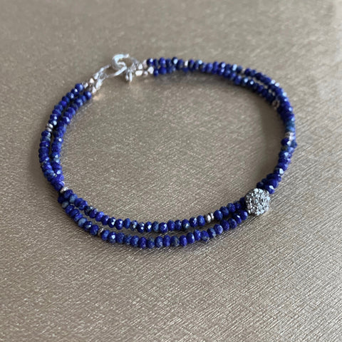 Mix & Match Stacking Bracelet 4 - Diamond & Lapis Lazuli