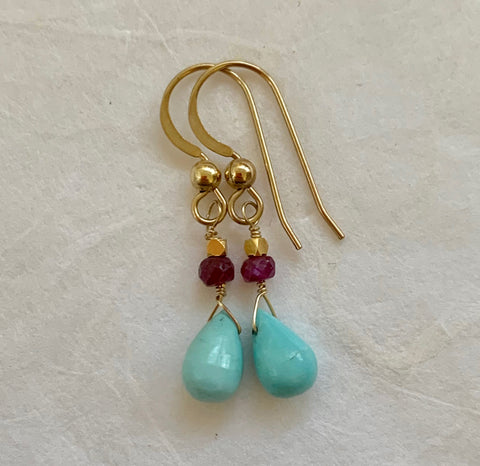 Matte - Take Flight (turquoise & ruby, gold)