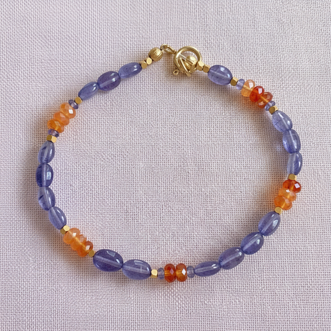 Love-in-a-Mist - Tanzanite & Fire Opals