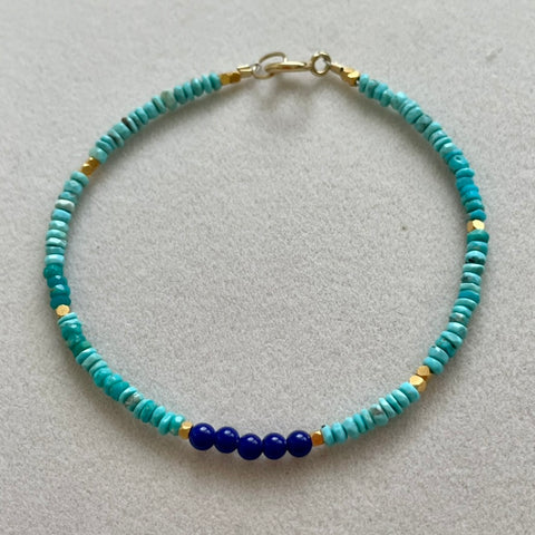 Stacking Bracelet 3: Turquoise & Lapis