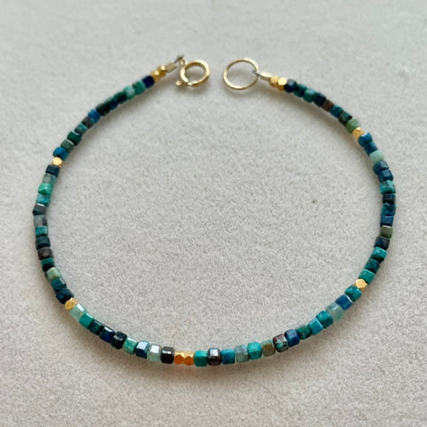 Stacking Bracelet Cubes - Chrysocolla