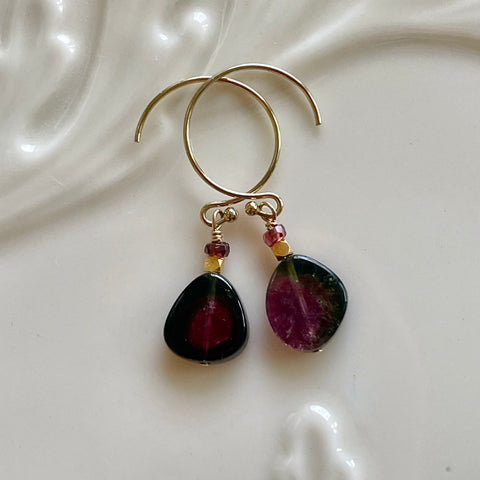 Watermelon Tourmaline - Dark Green & Pink