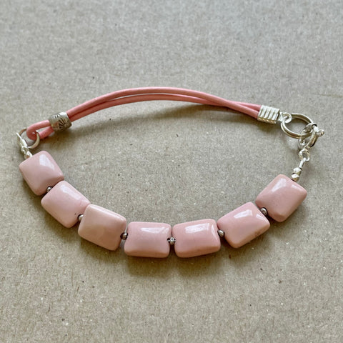 Suede & Leather - Pink Macaroons (Pink Jasper)