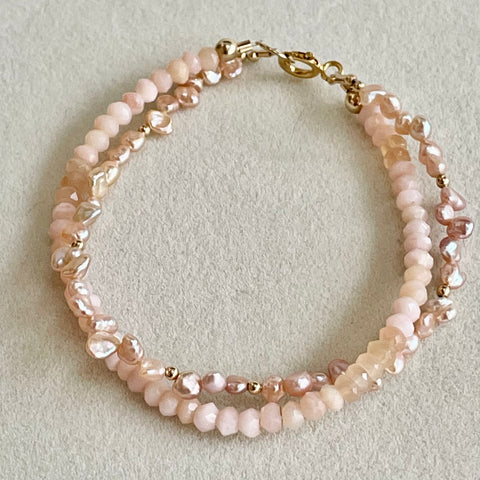 Pretty in Pink - Pink Peruvian Opal & Pearls