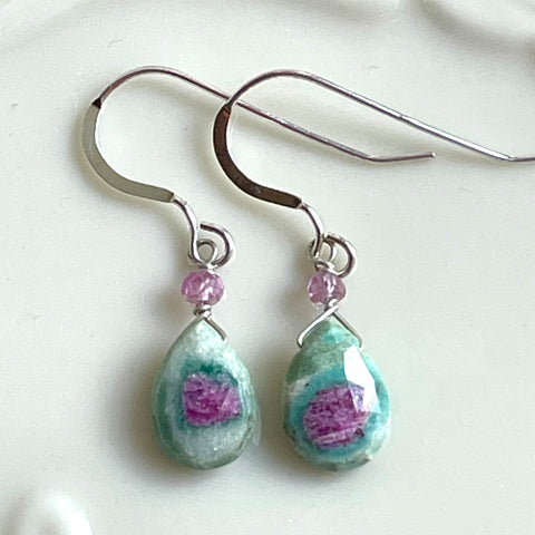 Watermelon Candy - Ruby & Fairy Crystal teardrops