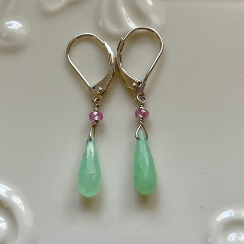 Appletini - Chrysoprase & Pink Sapphire