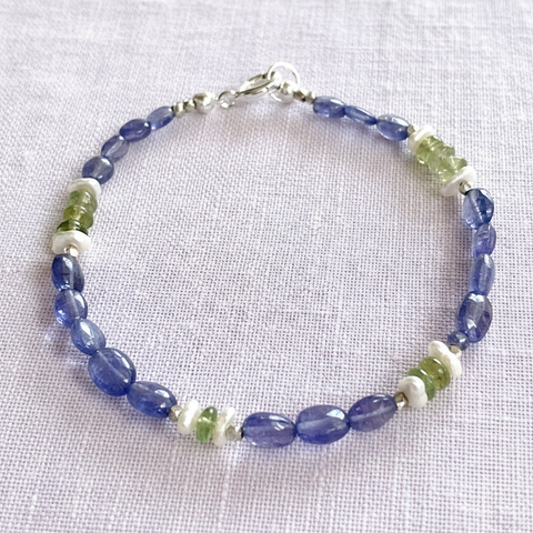 Love-in-a-Mist - Tanzanite & Green Garnets