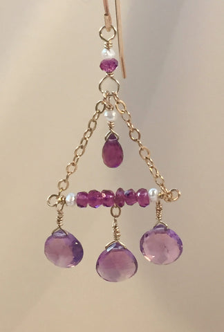 Flying Trapeze: Lilac Season (amethyst & pink tourmaline)