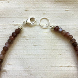 Collar Necklace Statement - Floating on Air (pearls & chocolate moonstone)