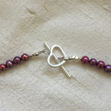 Collar Necklace Pearls - Heartfelt (Sapphires, Garnets & Pearls)