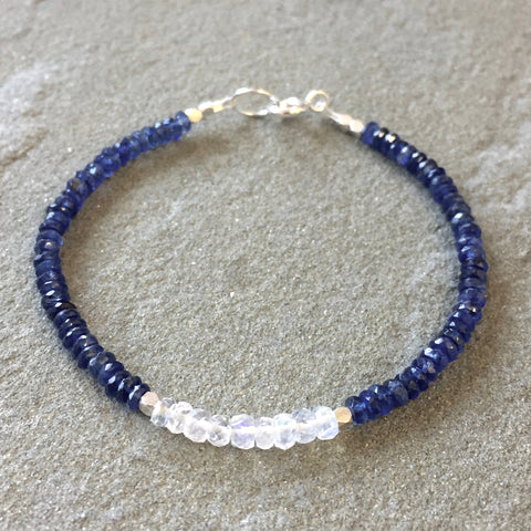 Mix & Match Stacking Bracelet 2: Kyanite & Moonstone