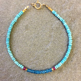 Mix & Match Stacking Bracelet 3: Neon Blue Apatite & Turquoise