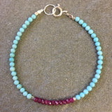 Mix & Match Stacking Bracelet 3: Turquoise & Ruby 2
