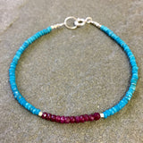 Mix & Match Stacking Bracelet 3: Turquoise & Ruby 1