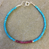 Mix & Match Stacking Bracelet 3: Turquoise & Ruby 1