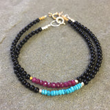 Mix & Match Stacking Bracelet 3: Onyx & Ruby
