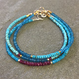 Mix & Match Stacking Bracelet 3: Neon Blue Apatite & Turquoise