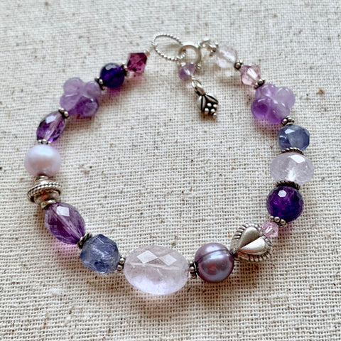 Serendipity Bracelet: Step Into My Vineyard (amethyst & pearl)