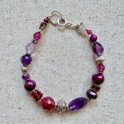 Serendipity Bracelet: Berry Nice (amethyst & pearl)