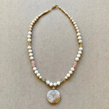 One of a Kind - Ripple (rose quartz, fossil stone)