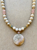 One of a Kind - Ripple (rose quartz, fossil stone)