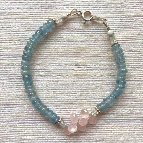 Aimee Bracelet - Pink Petals (kyanite & rose quartz)