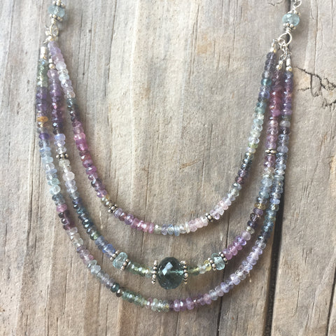 Collar Necklace - Seeing Triple (Madagascar Sapphires)