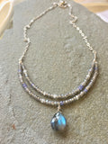 Collar Necklace - Captivated (labradorite & tanzanite)