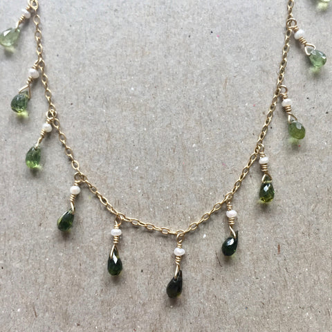 Collar Necklace - Princess (green Tourmaline)