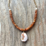 Collar Necklace - Madagascar (hessonite garnet & ocean jasper)