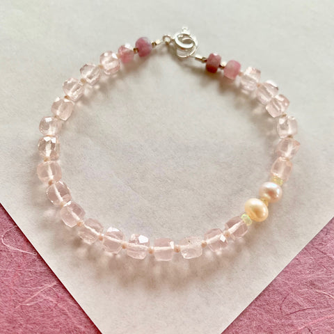 Aimee Bracelet - The New Cool is Square (rose quartz)