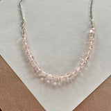 Collar Necklace - The New Cool is Square (Rose Quartz)
