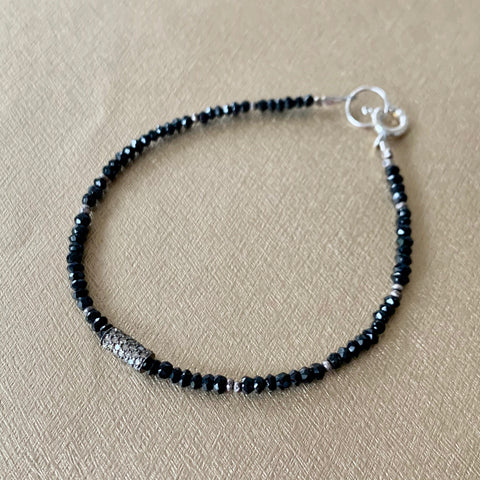 Mix & Match Stacking Bracelets 4 - Diamond & Black Spinel