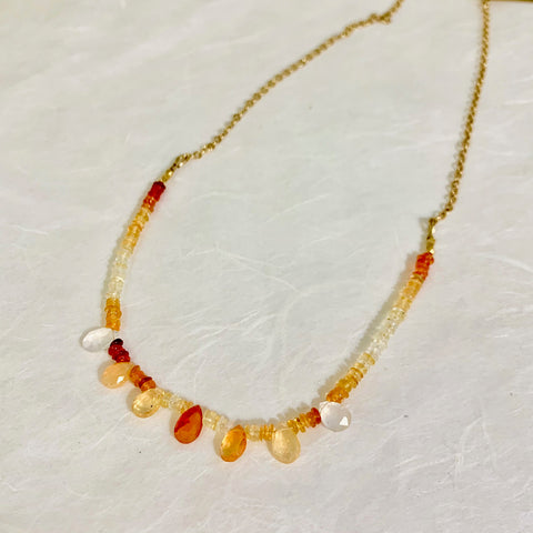 Collar Necklace - Inner Flame (Fire opal)