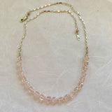 Collar Necklace - The New Cool is Square (Rose Quartz)