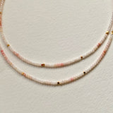 Gemstone Strand - Double Peruvian Pink Opal & Gold
