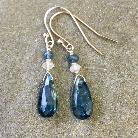Into the Deep Earrings (Imperial kyanite)