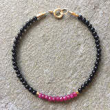 Mix & Match Stacking Bracelet 3: Onyx & Ruby
