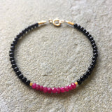 Mix & Match Stacking Bracelet 3: Onyx & Ruby