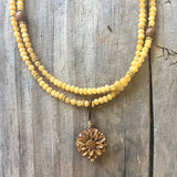 One of a Kind - Sunflower (aragonite & wood)
